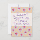 ホワイトハイビスカスが日付カードを保存 セーブザデート (裏面)