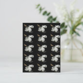 ホワイトハイビスカスフラワーサイドビュー ポストカード (スタンド正面)