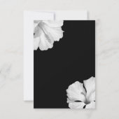 ホワイトハイビスカスブラックトロピカルウェディングRSVP返信 招待状 (裏面)