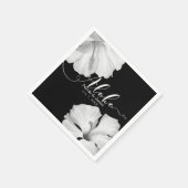 ホワイトハイビスカスブラックトロピカル結婚トロピカルズアロハ スタンダードカクテルナプキン (角)