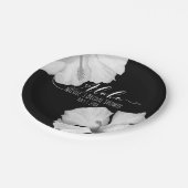 ホワイトハイビスカスブラックトロピカル結婚トロピカルズアロハ ペーパープレート (アングル)