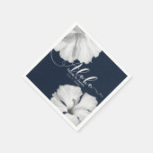 ホワイトハイビスカスブルートロピカル結婚トロピカルズアロハ スタンダードカクテルナプキン (角)