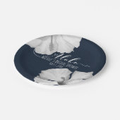 ホワイトハイビスカスブルートロピカル結婚トロピカルズアロハ ペーパープレート (アングル)