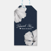 ホワイトハイビスカスブルー熱帯結婚アロハの恩恵 ギフトタグ (正面)