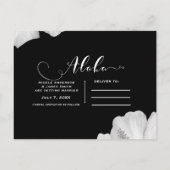 ホワイトハイビスカス ブラック トロピカル chic セーブ・ザ・デート 案内ポストカード (裏面)