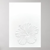 ホワイトハイビスカス ラインアート ポスター (正面)