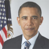 ホワイトハウスでのアメリカ大統領バラク・オバマ シール (正面)