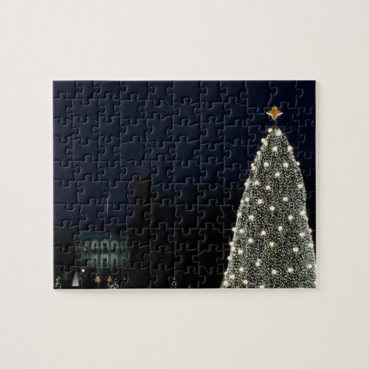 ホワイトハウスとナショナルツリークリスマスホリデイDC ジグソーパズル (横)