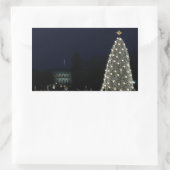 ホワイトハウスとナショナルツリークリスマスホリデイDC 長方形シール (バッグ)