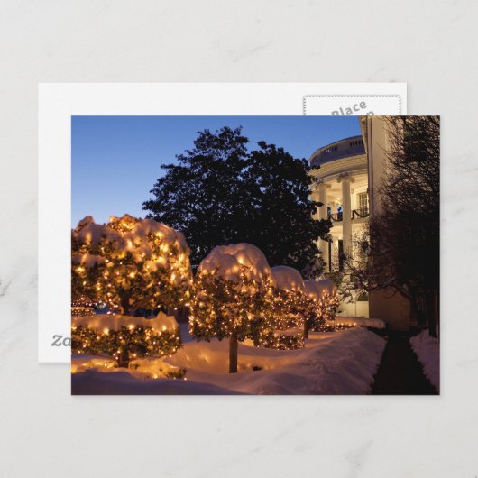 ホワイトハウスのクリスマスの芝生の装飾 シーズンポストカード (正面/裏面)