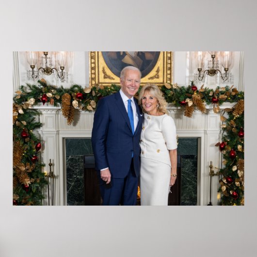 ホワイトハウスのクリスマス ジョー・バイデン大統領 写真 ポスター (正面)