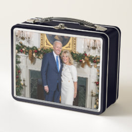 ホワイトハウスのクリスマス ジョー・バイデン大統領 写真 メタルランチボックス
