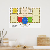 ホワイトハウスのフロアプラン州のフロアダイアグラム ポスター (キッチン)