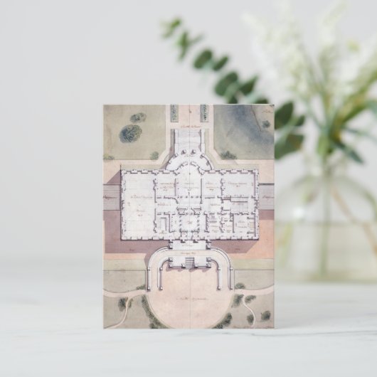 ホワイトハウスのワシントンDC大統領案 ポストカード (スタンド正面)