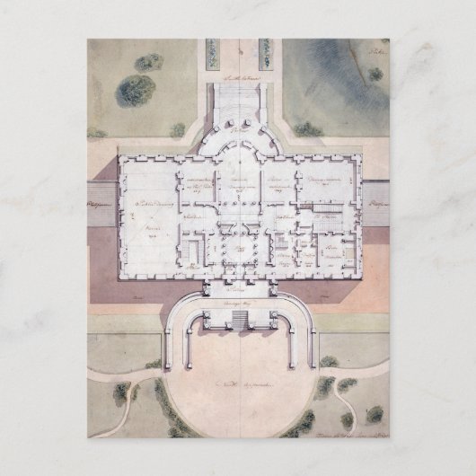 ホワイトハウスのワシントンDC大統領案 ポストカード (正面)