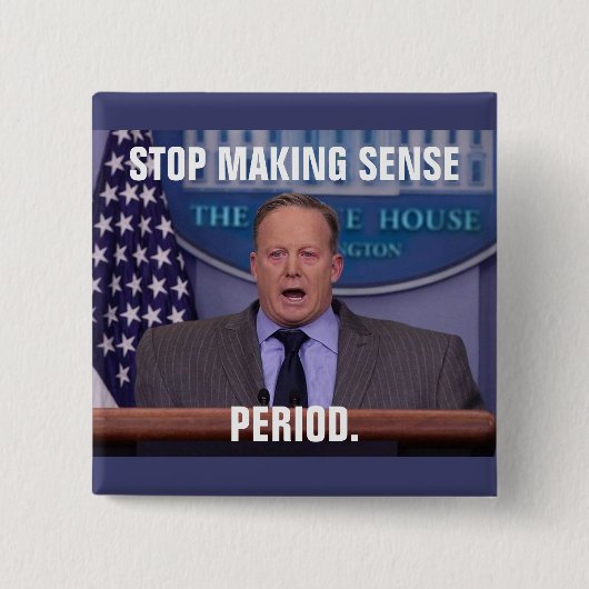 ホワイトハウスの報道官ショーンSpicer、切札の 缶バッジ (正面)