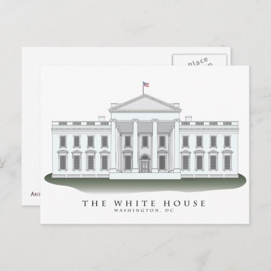ホワイトハウスの郵便はがき ポストカード (正面/裏面)
