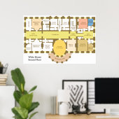 ホワイトハウスの2階の図 ポスター (ホームオフィス)
