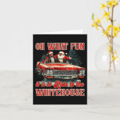 ホワイトハウスまで乗るのがこんなに楽しいとは サンタさん カード (黄色い花)