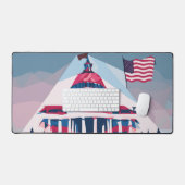 ホワイトハウスイラストレーション デスクマット (キーボード&マウス)