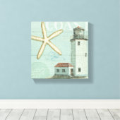 ホワイトハウスオンザビーチ キャンバスプリント (インサイチュ (ウッドフロア))