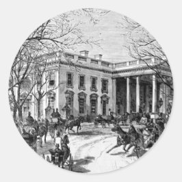 ホワイトハウスカードからの休日の挨拶 ラウンドシール