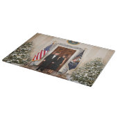 ホワイトハウスクリスマス　ドナルド・トランプ＆メラニア カッティングボード (角)