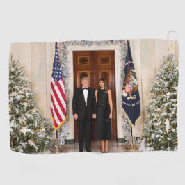 ホワイトハウスクリスマス　ドナルド・トランプ＆メラニア ゴルフタオル