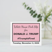 ホワイトハウススリップまたは滑ることピンクトランプがトランプの側近を解雇 ポストカード (スタンド正面)