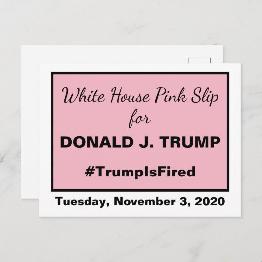ホワイトハウススリップまたは滑ることピンクトランプがトランプの側近を解雇 ポストカード (正面/裏面)