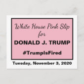 ホワイトハウススリップまたは滑ることピンクトランプがトランプの側近を解雇 ポストカード (正面)