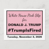 ホワイトハウススリップまたは滑ることピンクトランプが2026年選挙を放免 ポストカード (正面)