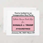 ホワイトハウススリップまたは滑ることピンクフォートランプ彼は行った インビテーションポストカード (正面/裏面)