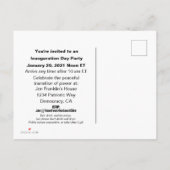 ホワイトハウススリップまたは滑ることピンクフォートランプ彼は行った インビテーションポストカード (裏面)