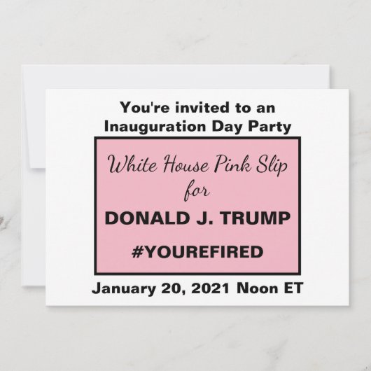ホワイトハウスピンクイスリップまたは滑ることンプのサイドダウンロード可能 招待状 (正面)
