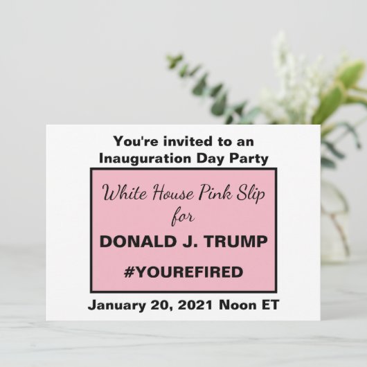 ホワイトハウスピンクイスリップまたは滑ることンプのサイドダウンロード可能 招待状 (スタンド正面)