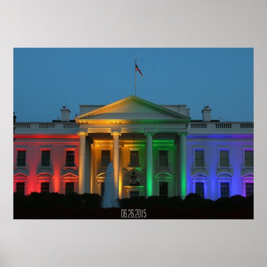 ホワイトハウスプライドカラー、結婚権 ポスター (正面)