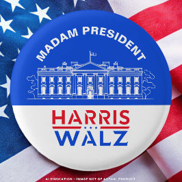 ホワイトハウスマダムプレジデントKamala Harris/Tim Walz 缶バッジ