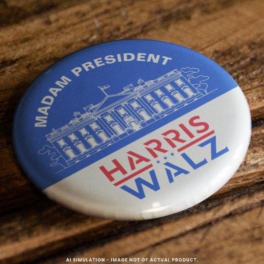 ホワイトハウスマダムプレジデントKamala Harris/Tim Walz 缶バッジ