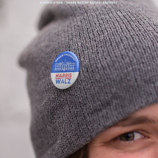 ホワイトハウスマダムプレジデントKamala Harris/Tim Walz 缶バッジ