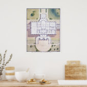 ホワイトハウスワシントンDC建築計画 ポスター (キッチン)