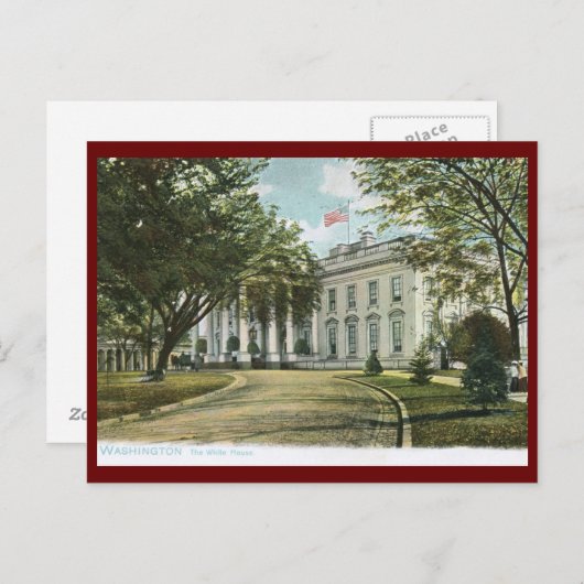 ホワイトハウスワシントンDC 1906ヴィンテージ ポストカード (正面/裏面)