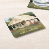 ホワイトハウス引っ越し祝いパーティー スクエアペーパーコースター (アングル)