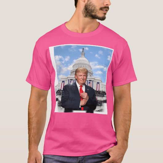 ホワイトハウス2の前にドナルド・トランプ Tシャツ (正面)