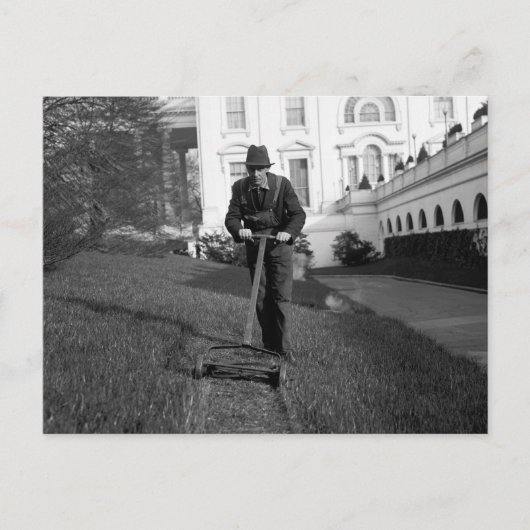 ホワイトハウス、グリーンローン、1930年代 ポストカード (正面)