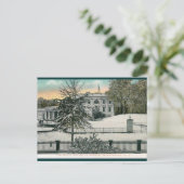 ホワイトハウスin Winter，ワシントンDCヴィンテージ ポストカード (スタンド正面)