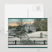 ホワイトハウスin Winter，ワシントンDCヴィンテージ ポストカード (正面/裏面)