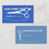 ホワイトハサミ美容師美しいサロンスパ 予約カード (正面/裏面)