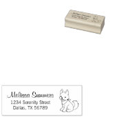 ホワイトハスキーパピードッグ差出人住所 ラバースタンプ (押印)