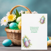 ホワイトハッピーイースターバニーと卵 シーズンカード